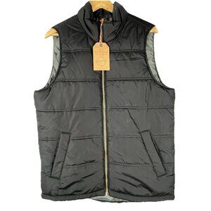 Weatherproof Vintage Puffer Vest Black Full Zip Insulated unisex Size M